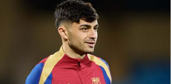 Pedri en el entrenamiento de ayer.