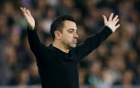 Xavi, en un partido con el Barcelona.
