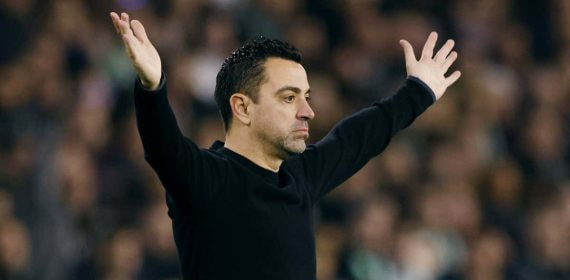 Xavi, en un partido con el Barcelona.
