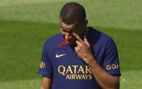 Mbappé, en un entrenamiento.