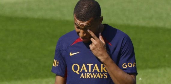 Mbappé, en un entrenamiento.