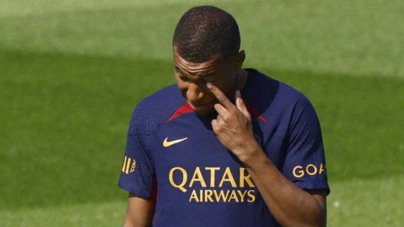 Mbappé, en un entrenamiento.