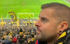 Mario Álvarez en el Signal Iduna Park del Borussia Dortmund.