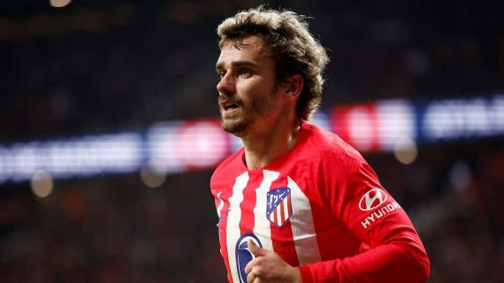 Antoine Griezmann durante un partido con el Atlético de Madrid.
