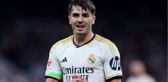 Brahim Díaz durante un partido del Real Madrid.