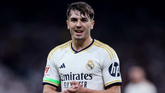 Brahim Díaz durante un partido del Real Madrid.