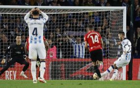 Brais Méndez, en el momento de tirar el penalti contra el Mallorca.