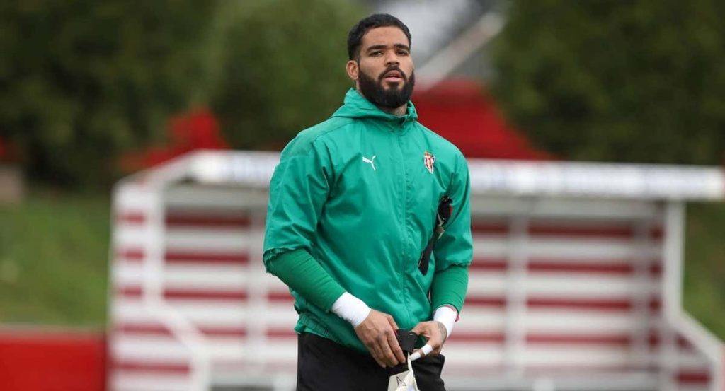 Christian Joel en un entrenamiento con el Sporting de Gijón.