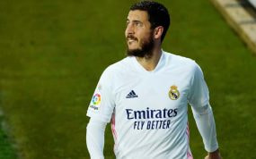 Eden Hazard, durante un partido con el Real Madrid.