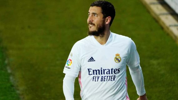 Eden Hazard, durante un partido con el Real Madrid.