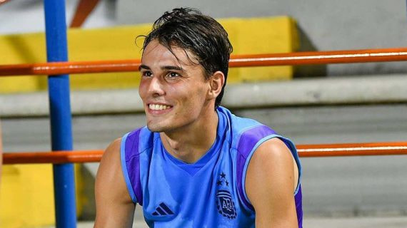 Fede Redondo, en un entrenamiento reciente con Argentina Sub-23.