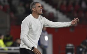 Gaizka Garitano, en un partido con el Almería.
