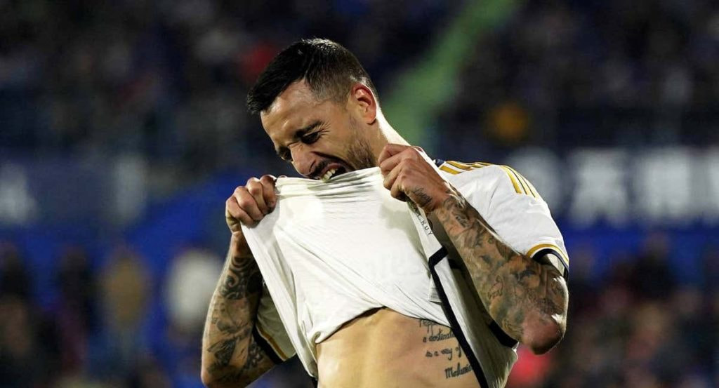 Joselu se lamenta durante el Getafe-Real Madrid.