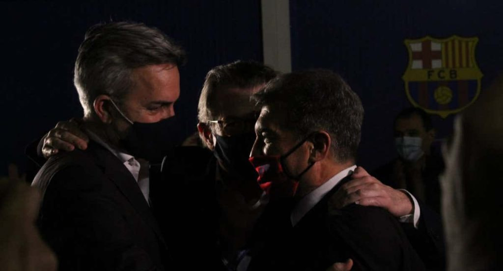 Víctor Font con Laporta y Freixa en las últimas elecciones.