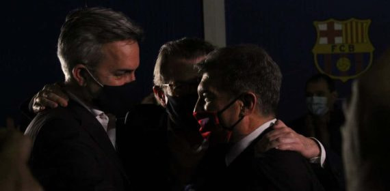 Víctor Font con Laporta y Freixa en las últimas elecciones.