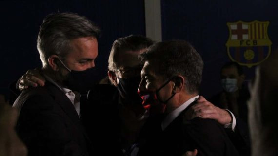 Víctor Font con Laporta y Freixa en las últimas elecciones.