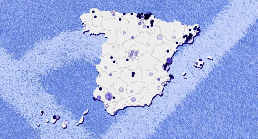 El mapa de las futbolistas de la Liga F.