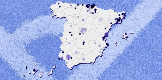 El mapa de las futbolistas de la Liga F.