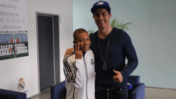 Mbappé se fotografió con Cristiano Ronaldo en Valdebebas cuando acudió a la prueba con el cadete B.