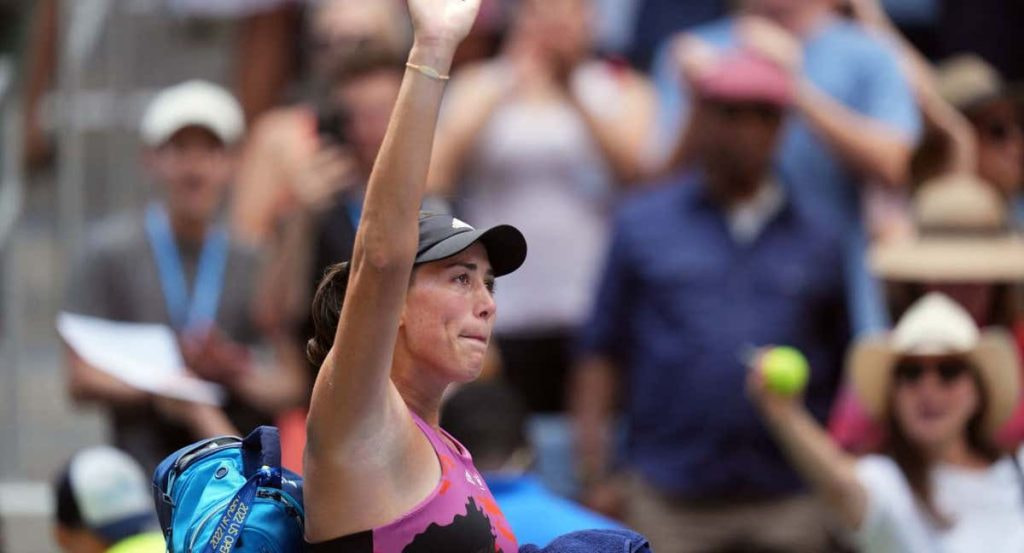 Garbiñe Muguruza, durante el US Open 2022.