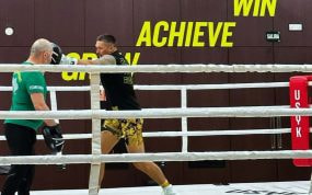 Olek Usyk, durante uno de sus entrenamientos en Gandía.