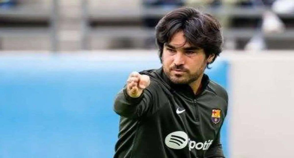 Pere Romeu, durante un entrenamiento con el Barça.
