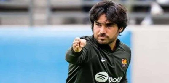 Pere Romeu, durante un entrenamiento con el Barça.
