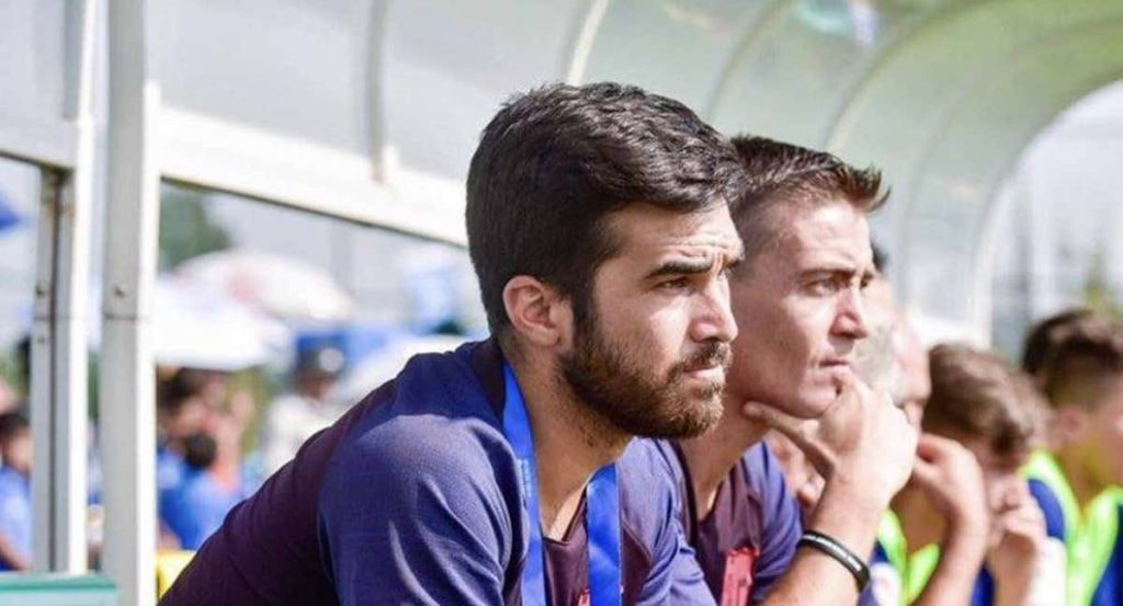 Pere Romeu, durante su etapa en el fútbol formativo del Barça.