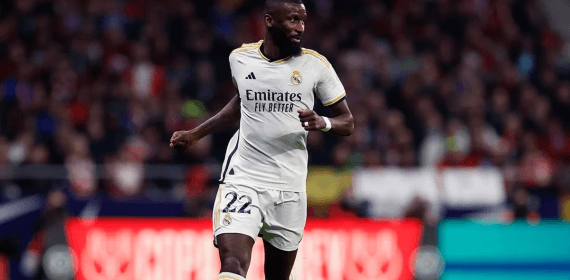 Rüdiger, durante un partido del Real Madrid.