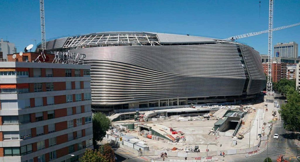 Las obras del Santiago Bernabéu, desde el aire.