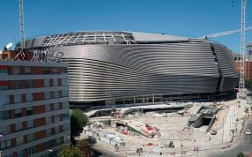 Las obras del Santiago Bernabéu, desde el aire.