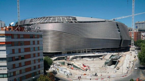 Las obras del Santiago Bernabéu, desde el aire.