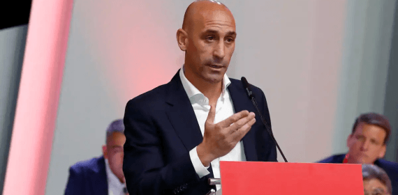 Luis Rubiales, durante un acto de la RFEF.