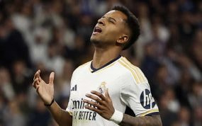 Rodrygo, ante el Leipzig.
