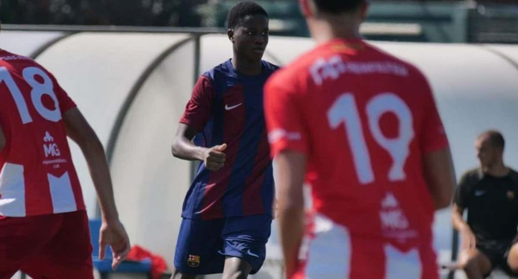 Baba durante un partido con el Barcelona durante este curso.