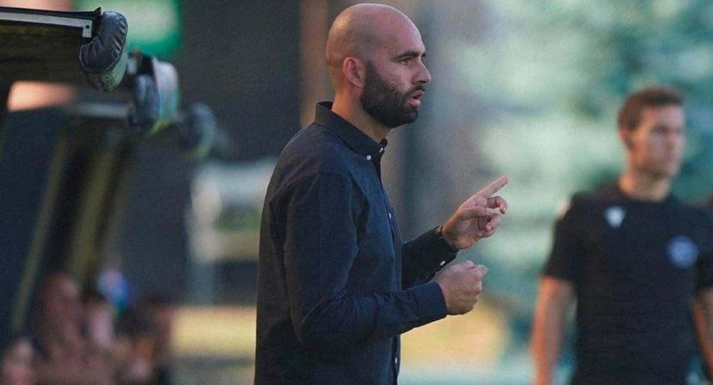 Claudio GIráldez, en un partido del Celta B.