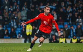 Sergi Darder, celebrando el gol del penalti decisivo en San Sebastián.