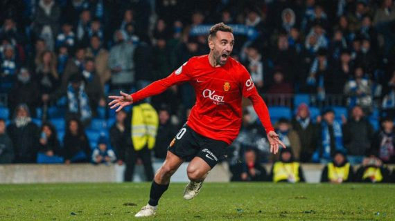 Sergi Darder, celebrando el gol del penalti decisivo en San Sebastián.