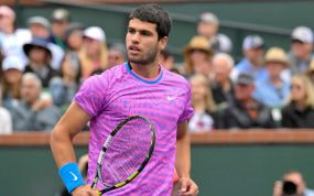 Carlos Alcaraz en la semifinal de Indian Wells 2024.