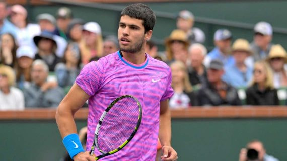 Carlos Alcaraz en la semifinal de Indian Wells 2024.
