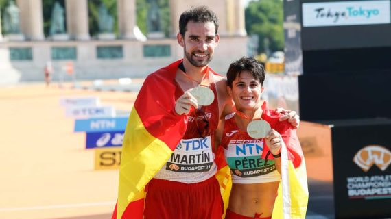María Pérez y Álvaro Martín se colgaron los cuatro oros individuales de marcha en el Mundial de Budapest.