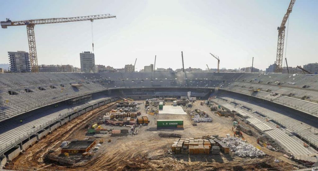 Las obras de remodelación del Camp Nou siguen su curso.