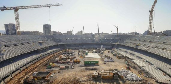 Las obras de remodelación del Camp Nou siguen su curso.