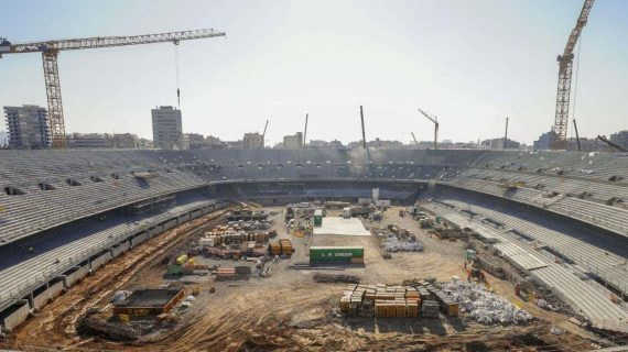 Las obras de remodelación del Camp Nou siguen su curso.
