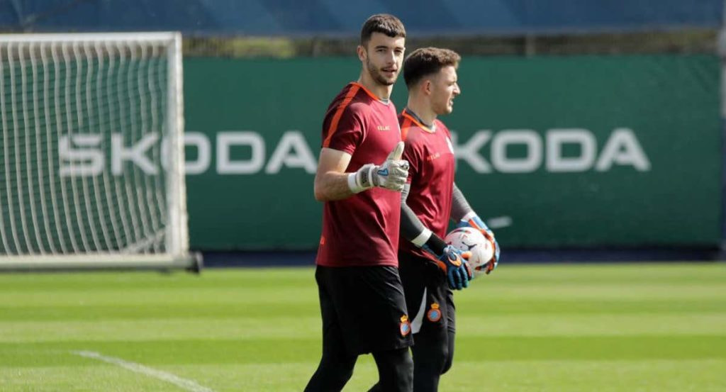 Joan Garcia, en un entrenamiento reciente con el Espanyol.