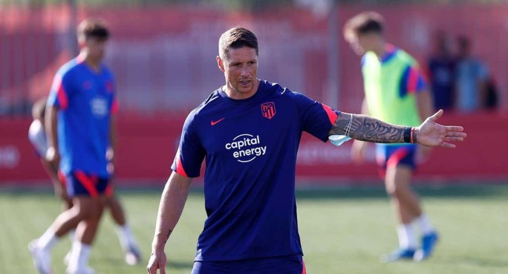 Torres el día de su primer entrenamiento con el filial.