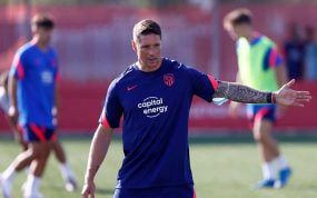 Torres el día de su primer entrenamiento con el filial.