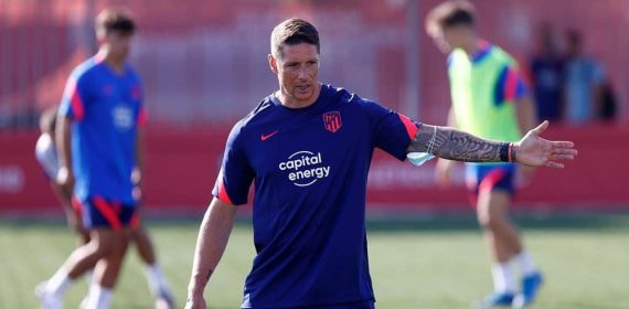 Torres el día de su primer entrenamiento con el filial.