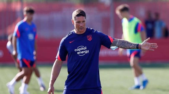 Torres el día de su primer entrenamiento con el filial.