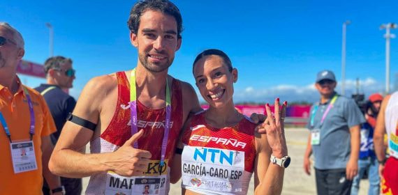 Los marchadores españoles Álvaro Martín y Laura García-Caro.